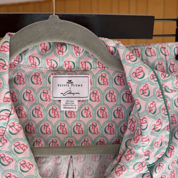 Colony Hotel x Petite Plume Women's Exclusive Print Pajama Set Sz S 100% Cotton - Picture 11 of 15